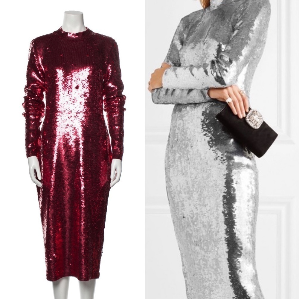 NWT Veronica Beard Sequins Midi Dress Size 8